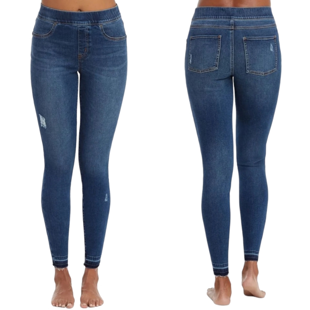 Spanx Petite Distressed Ankle Skinny Jeans Pull-on Slimming Shaping SP 2 4
